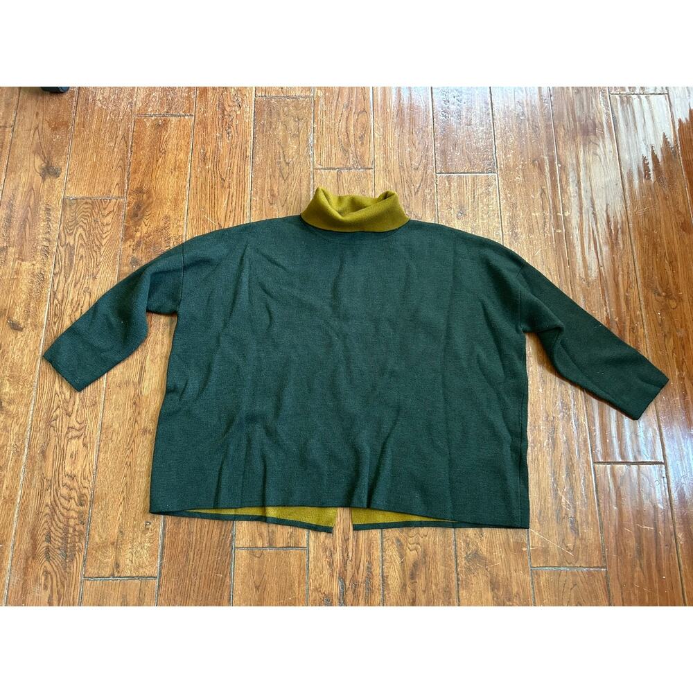 Kerisma Green and Mustard Turtleneck Sweater
